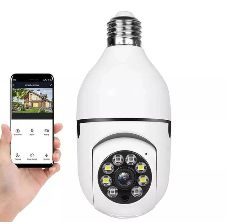PTZ Bulb Camera 1080P Auto Rotating WiFi CCTV